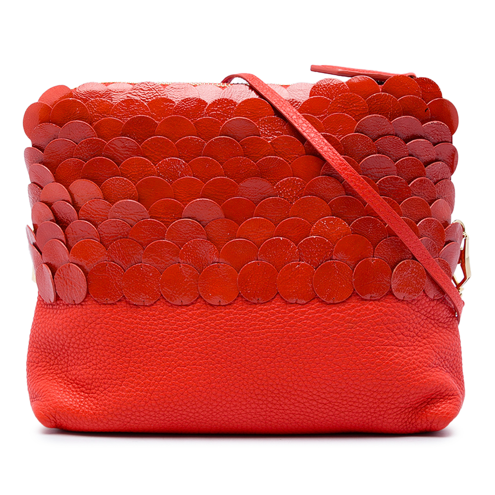 Pre-Loved Burberry Leather The Petal Clutch With Strap